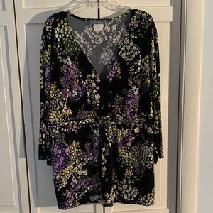 CASS Multi-colored Floral Women's Blouse EUC